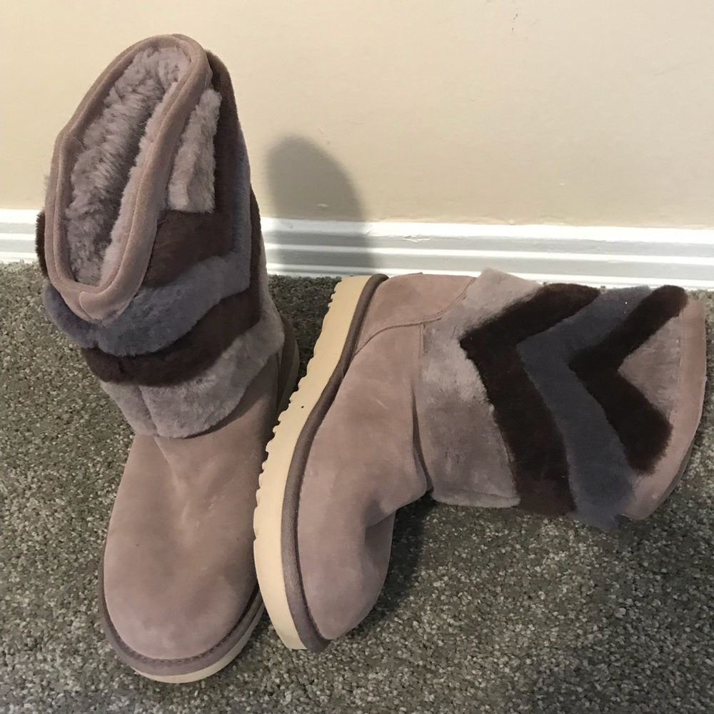 Multi colored plum uggs